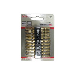 Bosch Double Ended Bit Set Gold PH2/PH2 65mm (10pc)