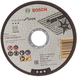 Bosch Standard for INOX Straight Cutting Disc, 115mm
