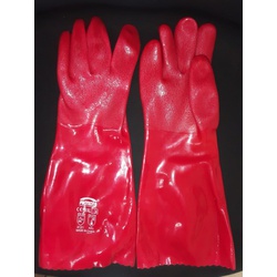 Protecta Double Dipped Red PVC  Gloves With Cotton Lining 16"