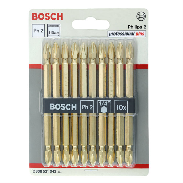 Bosch Double Ended Bit Set PH2 PH2 110mm 10pc Zana
