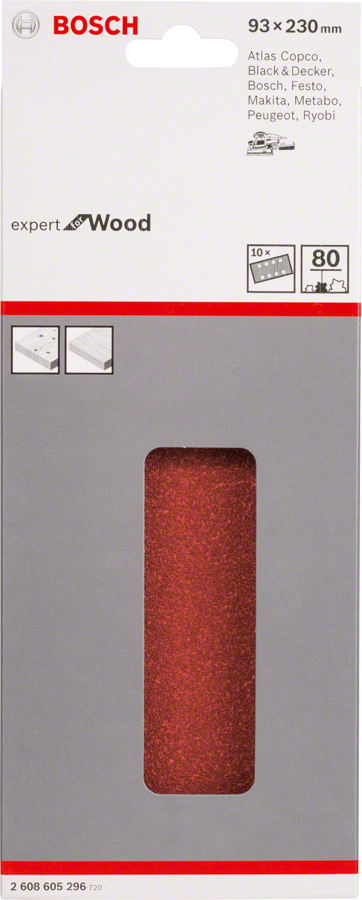 BOSCH 2608900894 Expert Schuurvel C470 Best For Wood And Paint, 115 X 107 Mm Korrel 180 6 Gaten 10 St 130663
